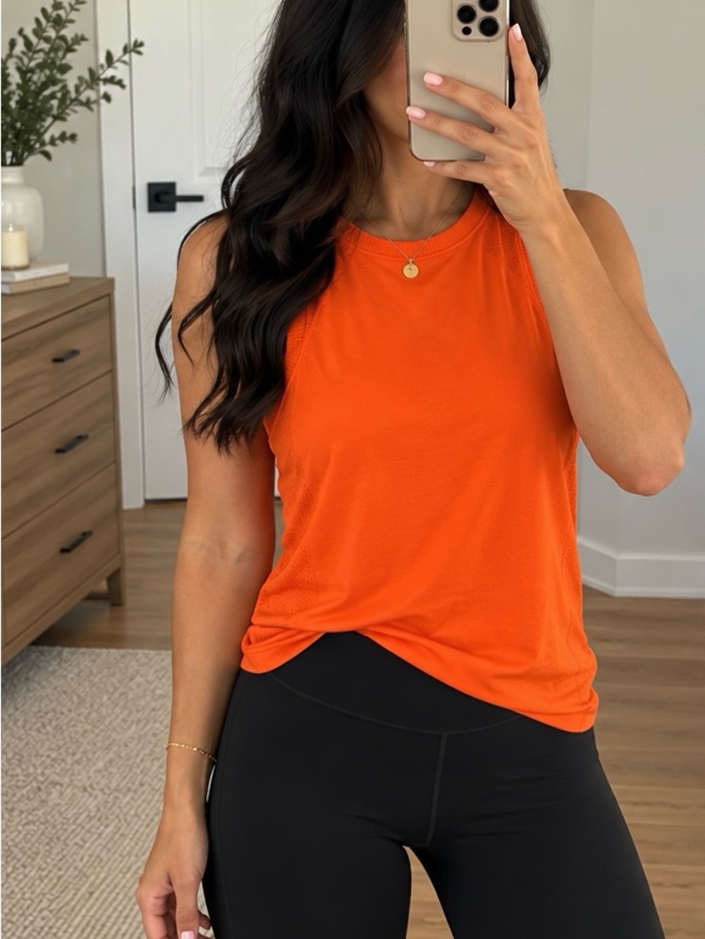 Women's Bright Orange Athletic Tank Top